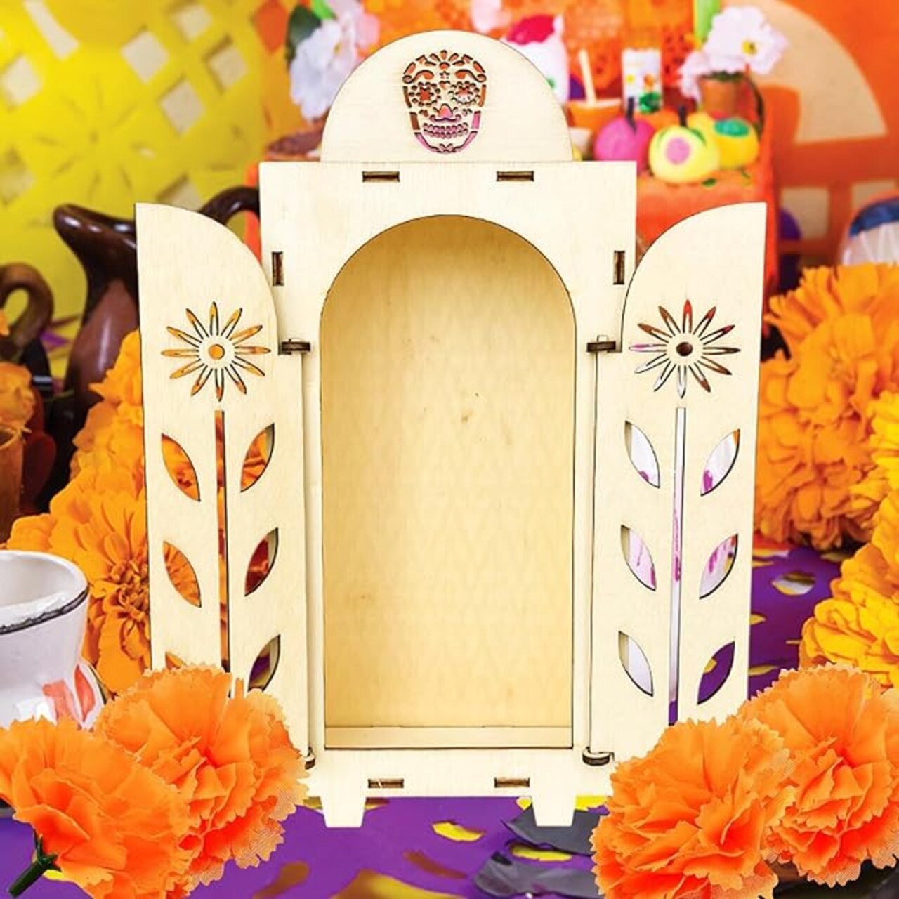 Dia De Los Muertos Ofrenda Shadow Box Wooden Day of The Dead Shadow Box Dia De Los Muertos Altar Ofrenda Altar Remembrance Picture Frame Shadow Box Day of The Dead Decorations